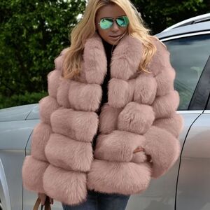 Luxurious Pink Faux Fur Jacket